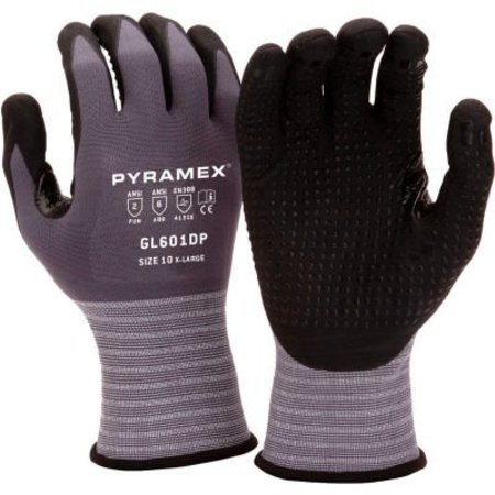 PYRAMEX Micro-Foam Nitrile Gloves with Dotted Palms - Small - Pkg Qty 12 GL601DPS